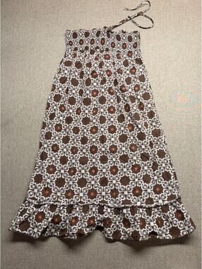 Vintage Y2K Style Xhilaration Geometric Smocked Tiered Skirt Dress Size Large